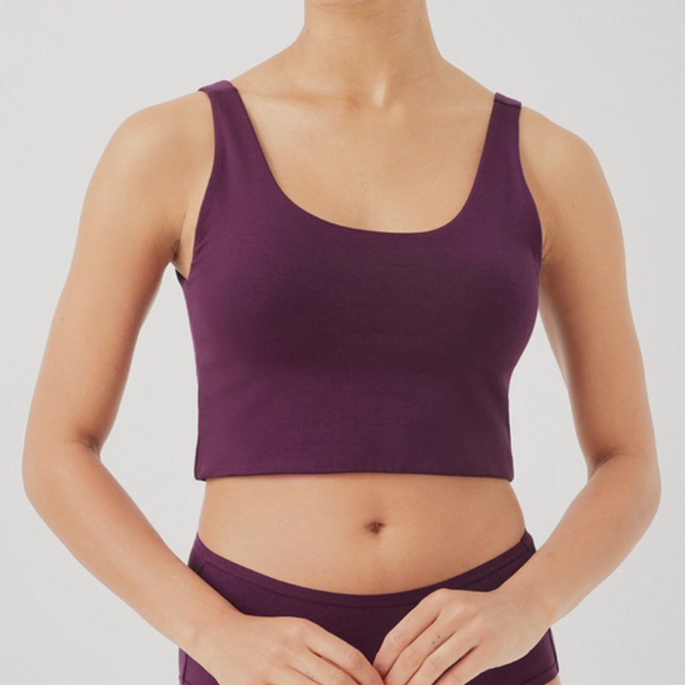 Pact, everyday double scoop longline bra, Organic Cotton